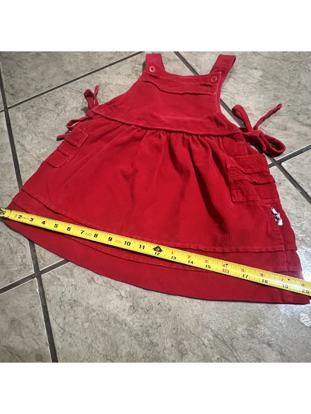 Vintage Popsicle Corduroy Red Dress Pockets 100% Cotton Size 6x Kids Girls